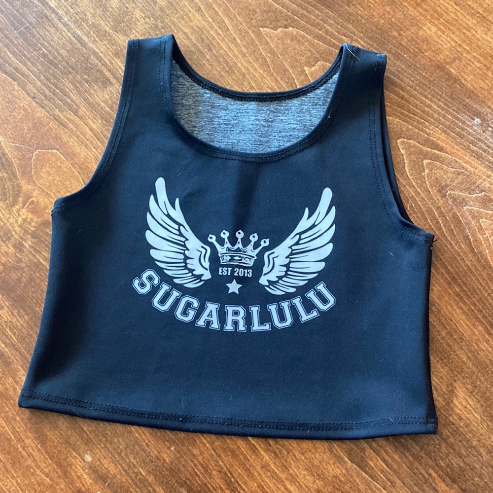 Sugar Lulu double sided logo crop top